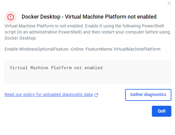 Docker Desktop 虚拟机平台问题修复指南_virtual machine platform not enabled