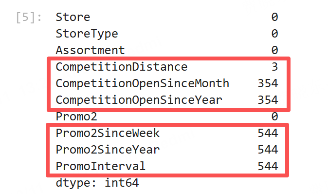 store门店主数据中的缺失值情况