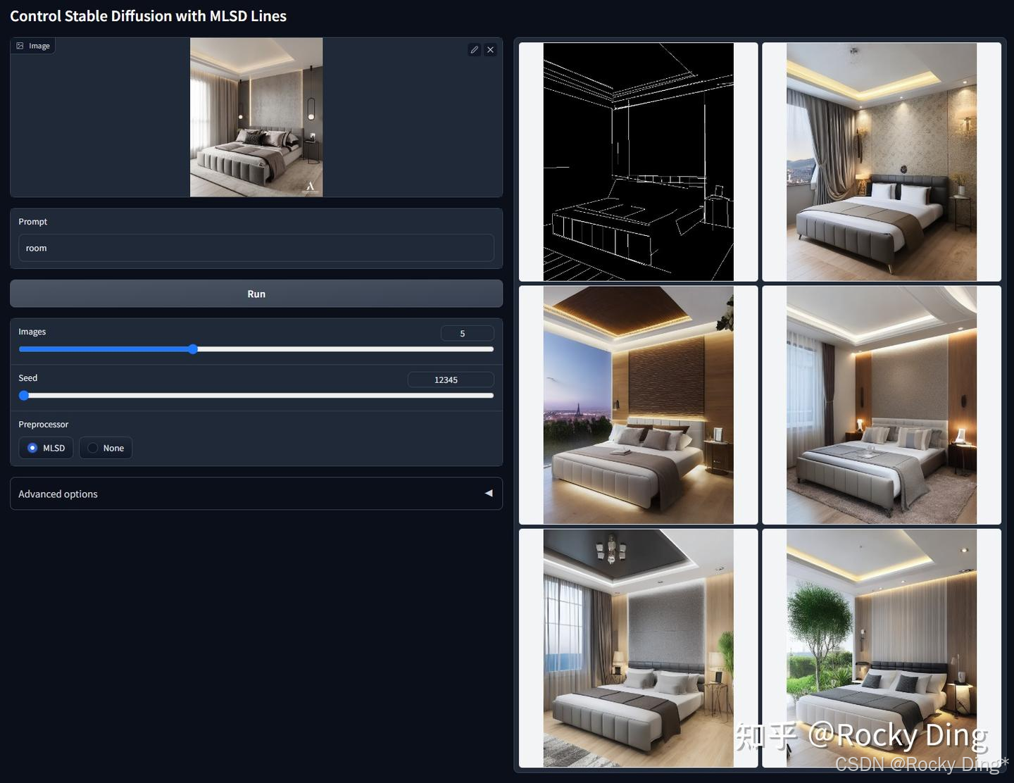 ControlNet 1.1 MLSD控制生成效果