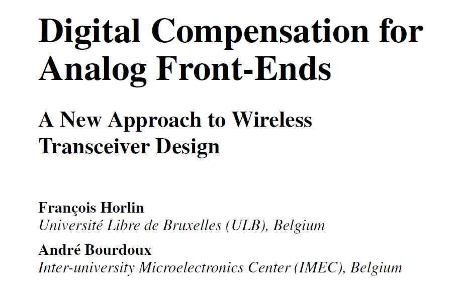 Digital Compensation for Analog Front-Ends中文版_digital