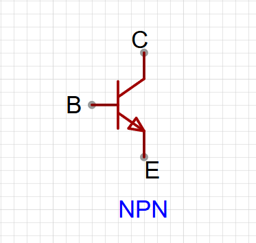 ![NPN符号示意]（可简化记忆：箭头“向外”）