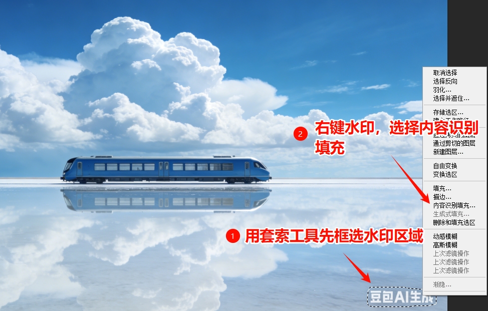 PS内容识别填充去水印的操作步骤