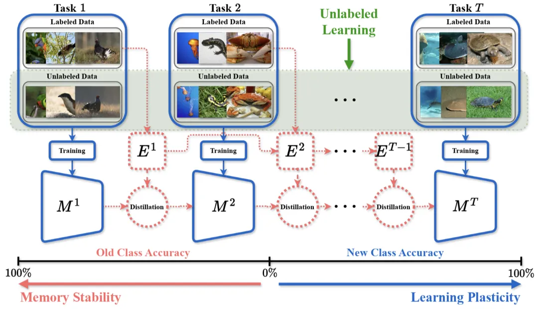 图1. 半监督持续学习示意图