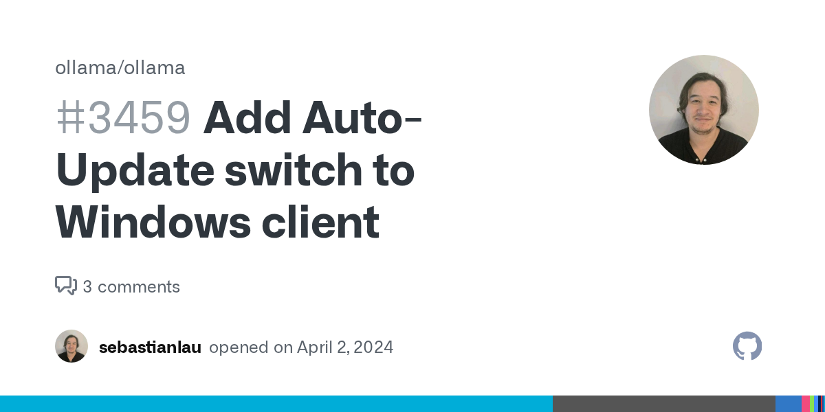 Add Auto-Update switch to Windows client · Issue #3459 · ollama/ollama