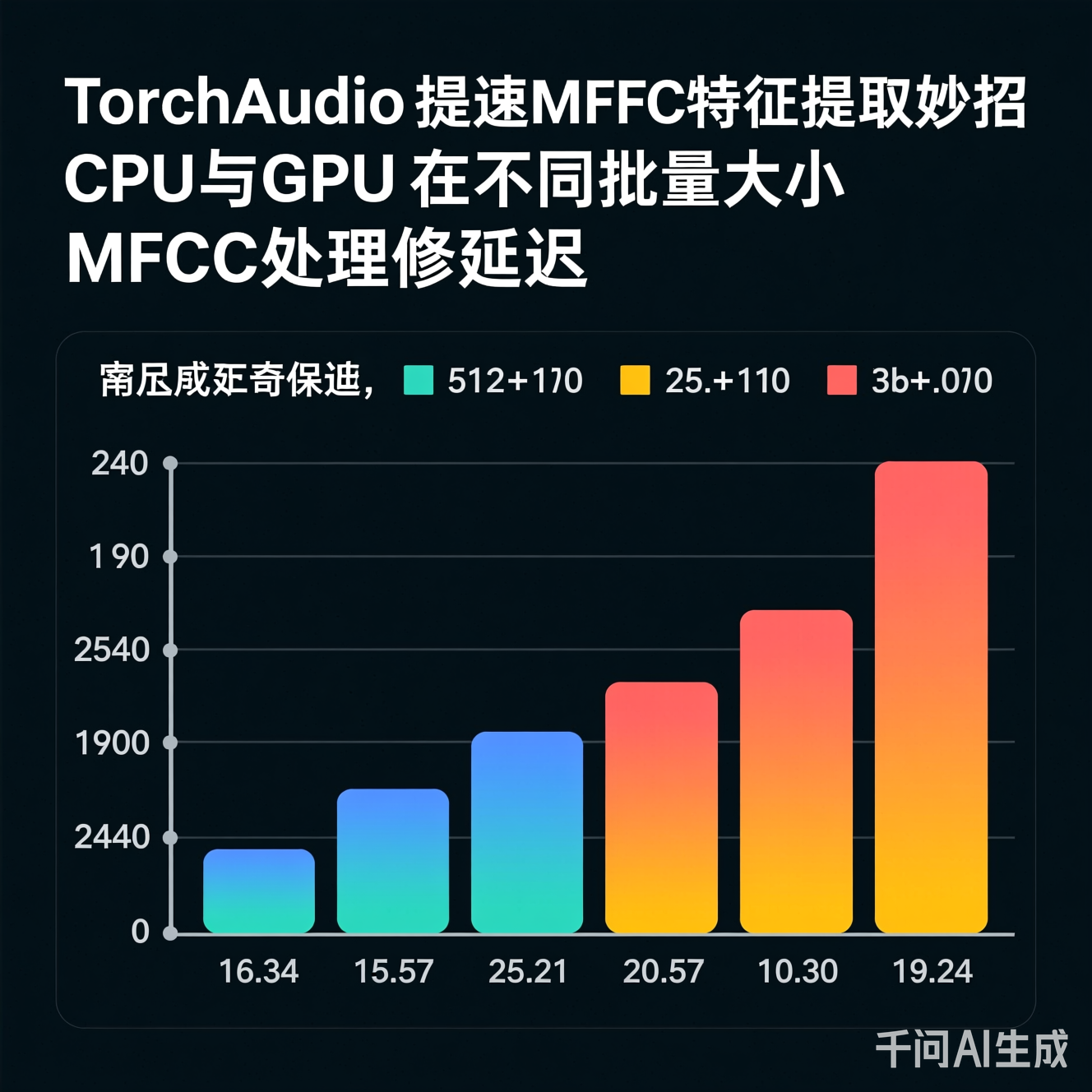 CPU与GPU在不同批量大小下的MFCC处理延迟对比