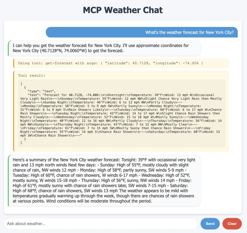 使用 MCP(模型上下文协议)和 Claude 在 Node.js 中构建聊天应用程序_开发编程