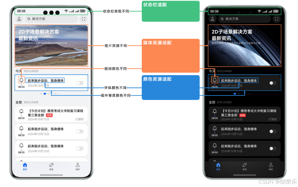 鸿蒙HarmonyOS NEXT开发：深色模式适配相关技术(实现颜色资源适配、媒体资源适配、状态栏适配等)_插入图片_07