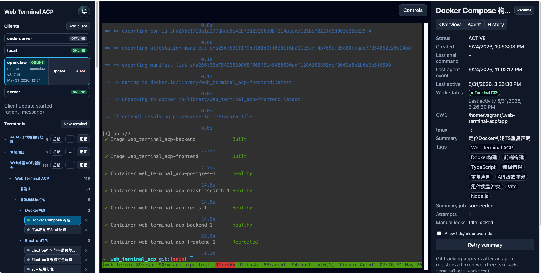 Web Terminal ACP 整体界面