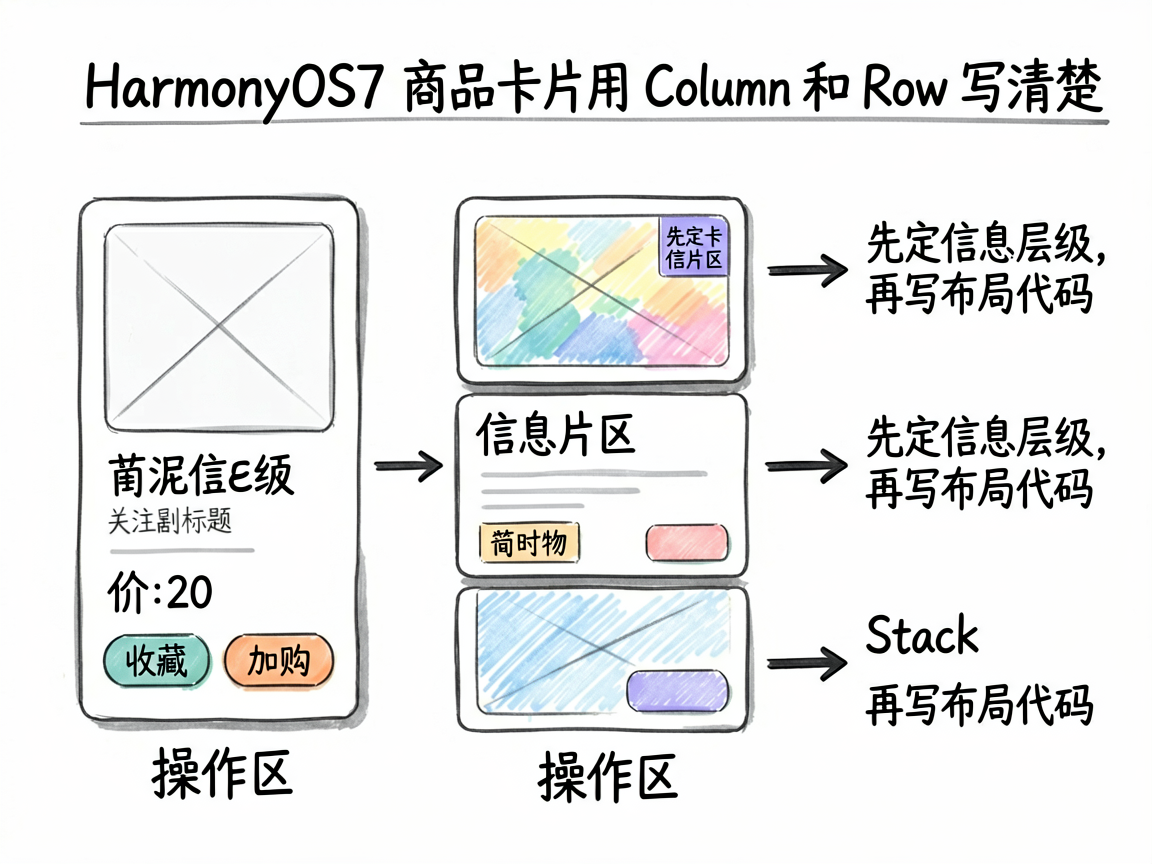 为一篇中文技术文章绘制一张 sketch-notes 风格的框架图,主题是“HarmonyOS7 商