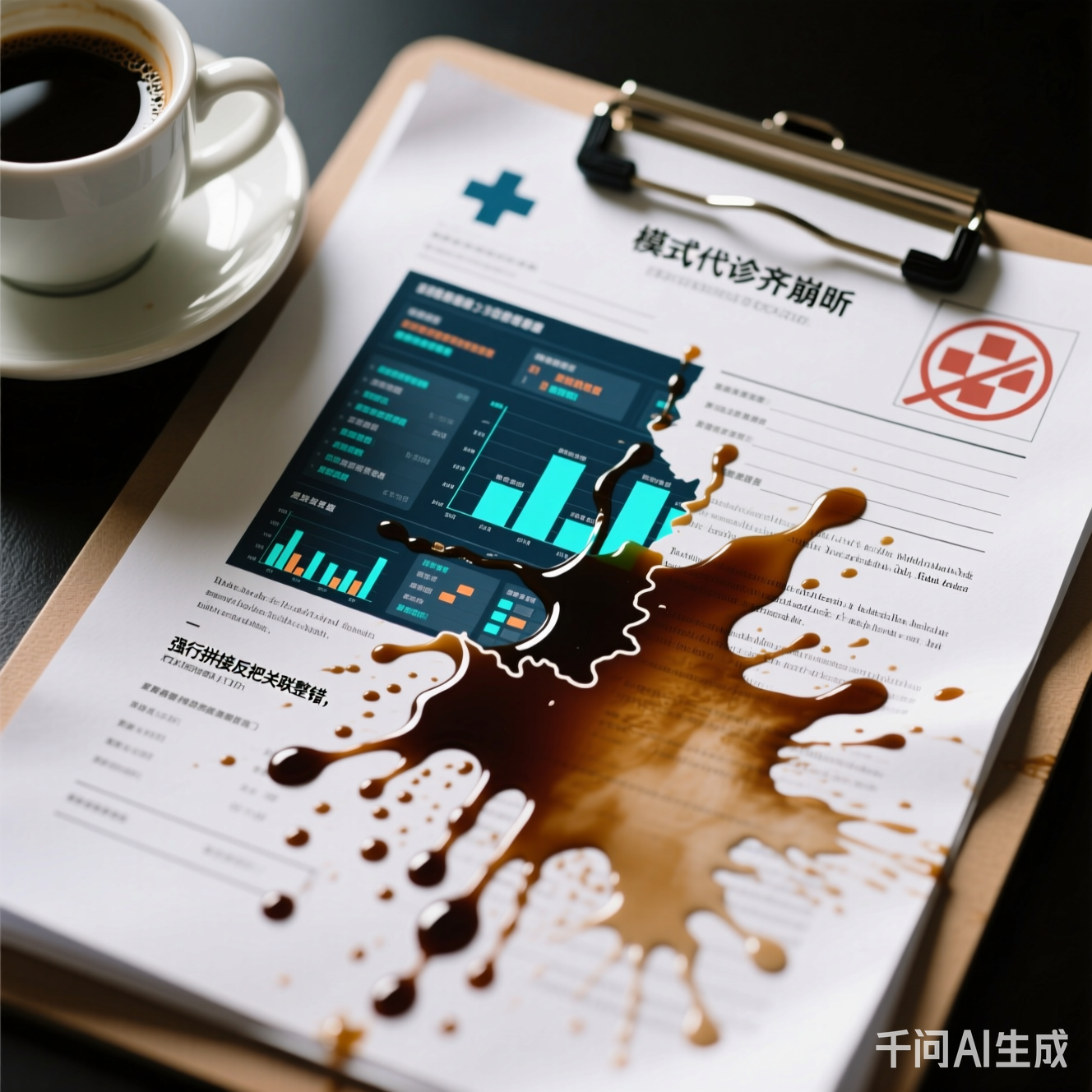 被咖啡渍浸湿的诊断报告