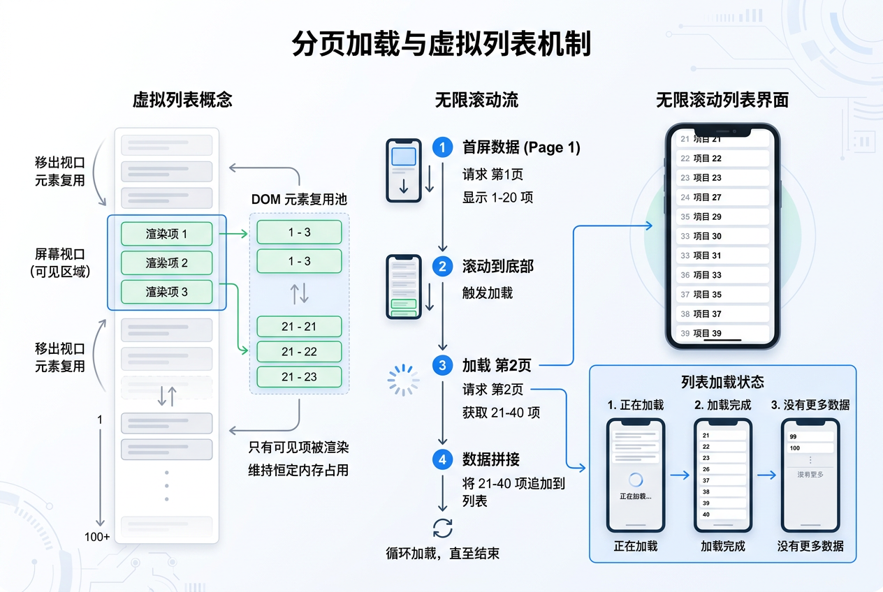 分页加载与虚拟列表