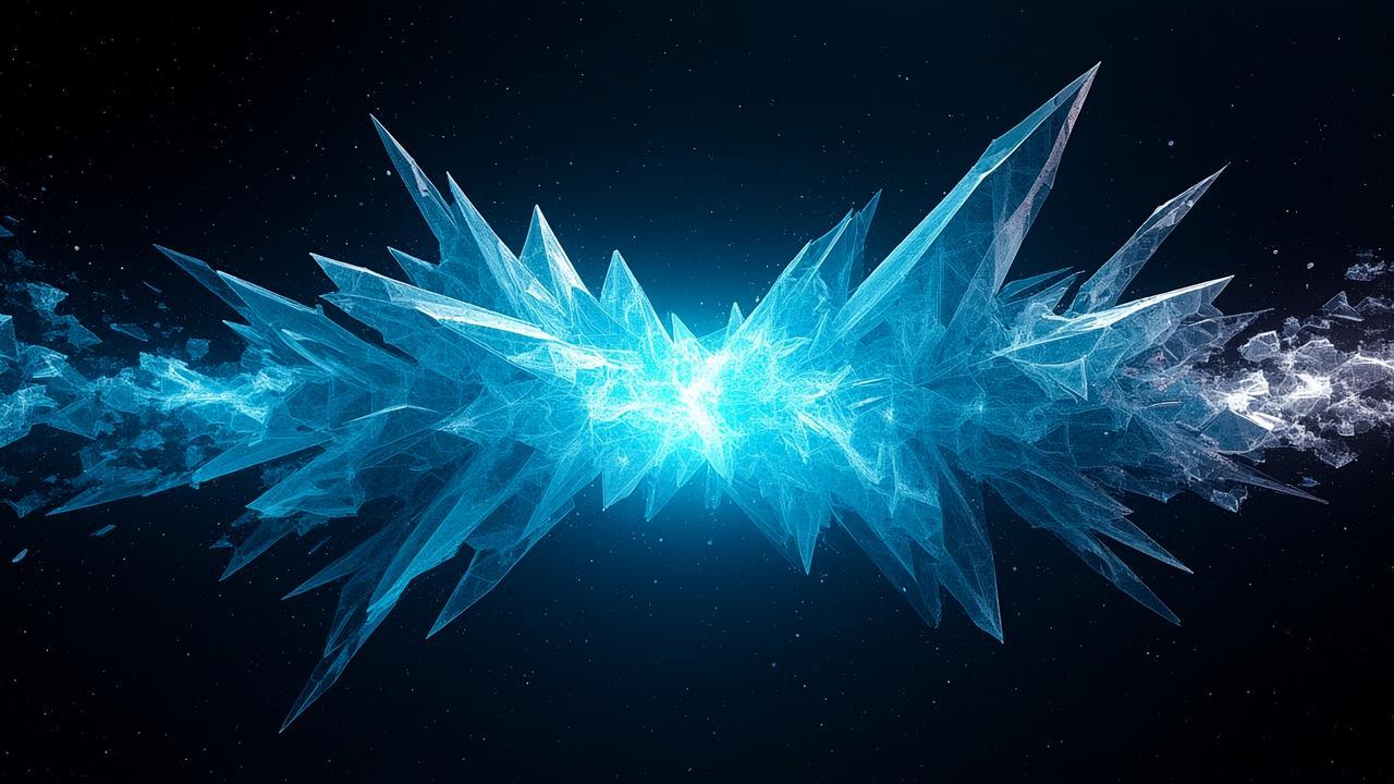 Abstract flow of data imagery: translucent cyan an