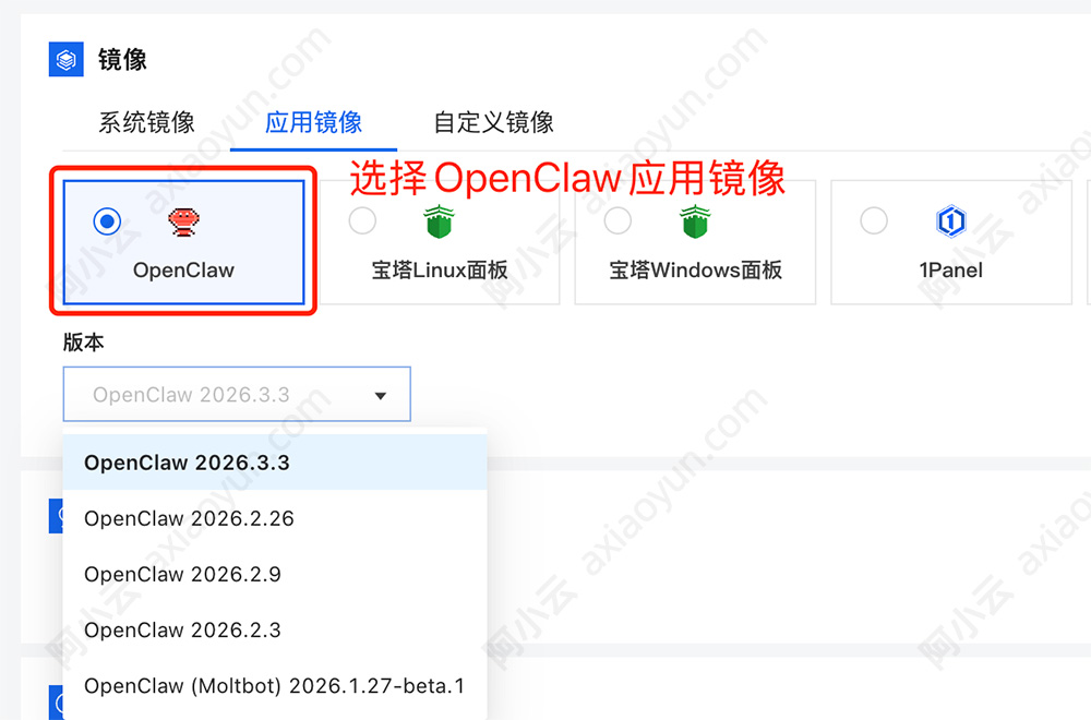 阿里云轻量服务器的OpenClaw应用镜像