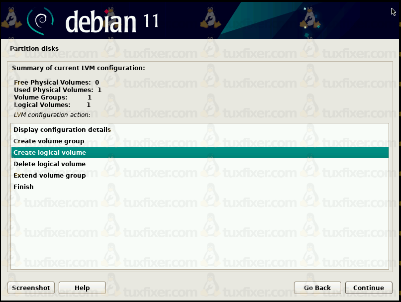 Debian 11 Bullseye create lv for swap
