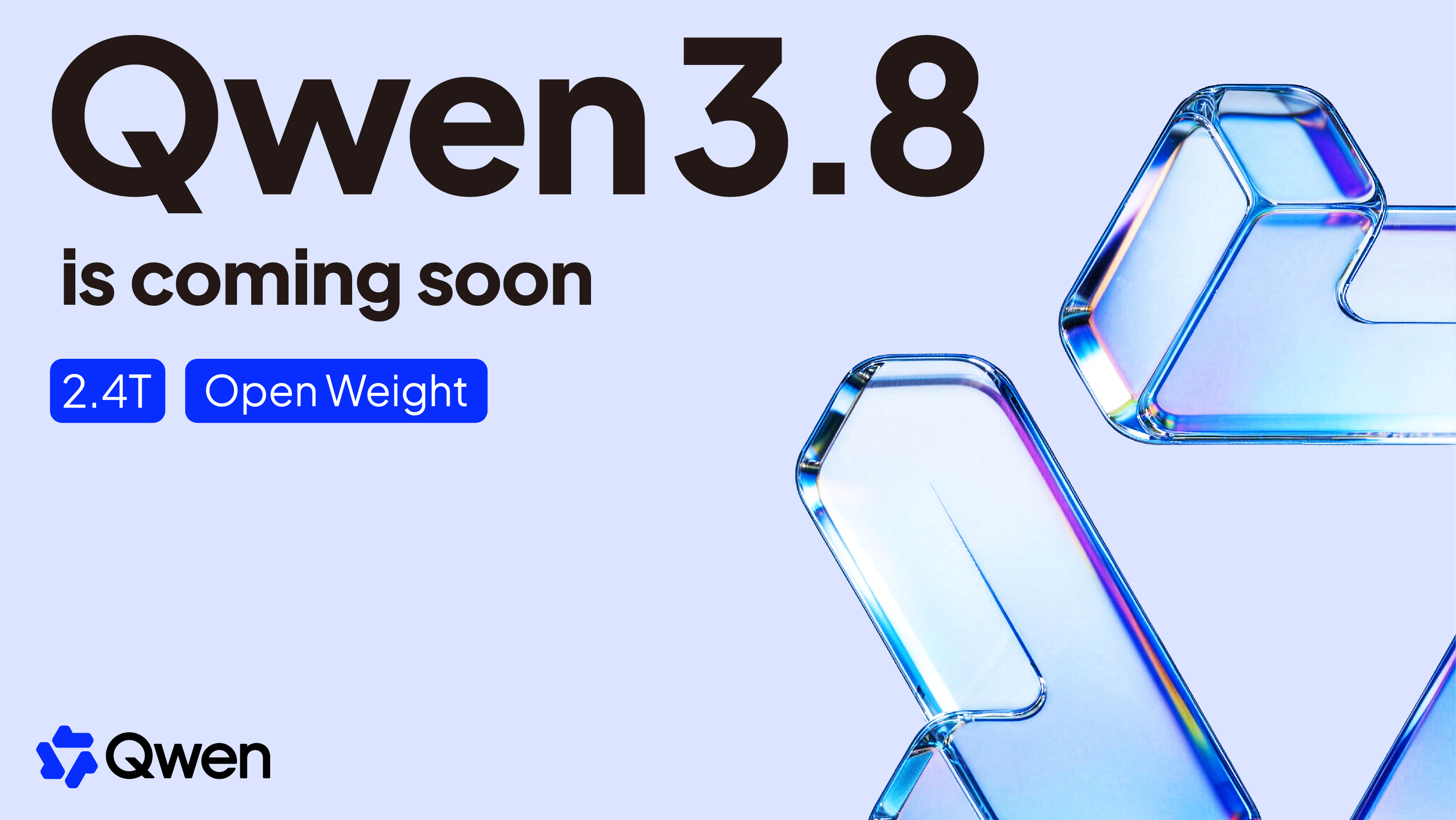 Qwen3.8 官宣宣传图：2.4T 参数与即将开放权重