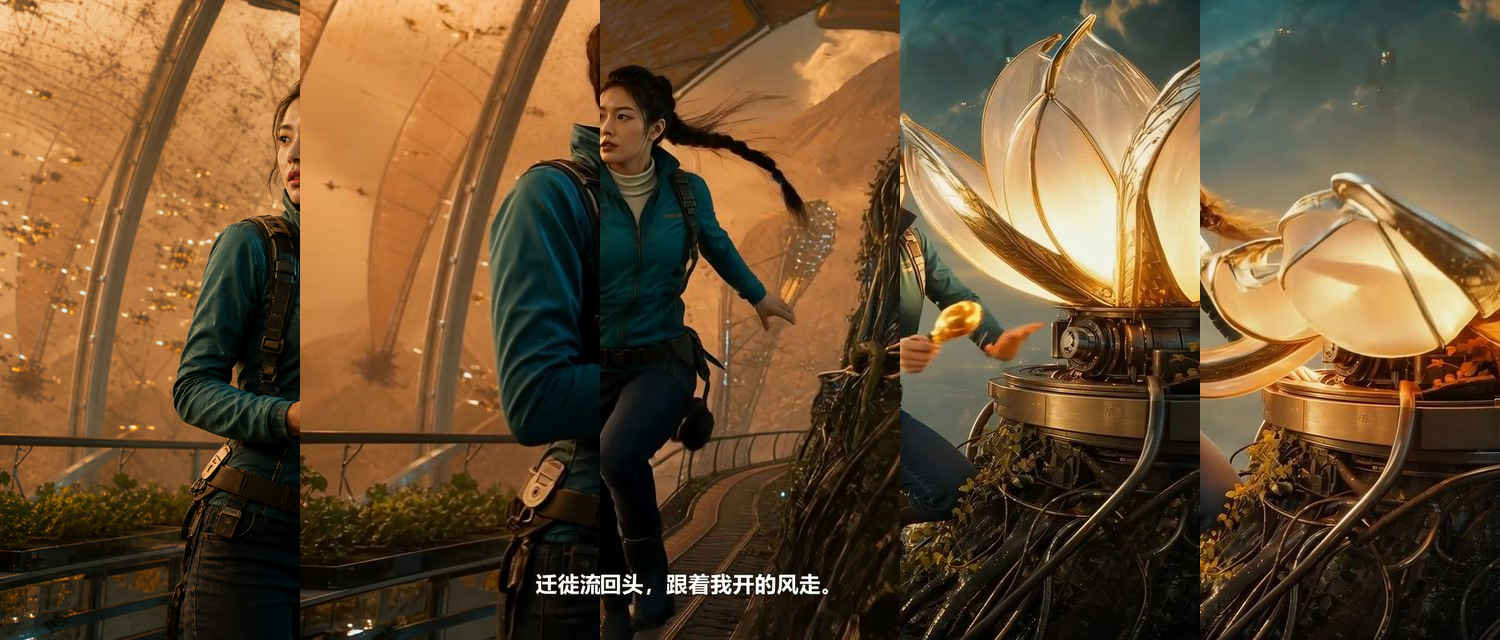 原创科幻短片候鸟塔开花五联电影画面封面