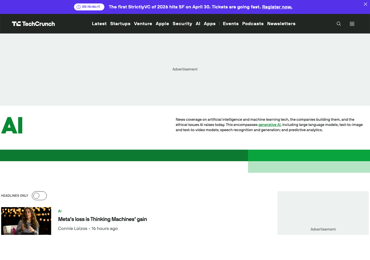 TechCrunch AI 截图