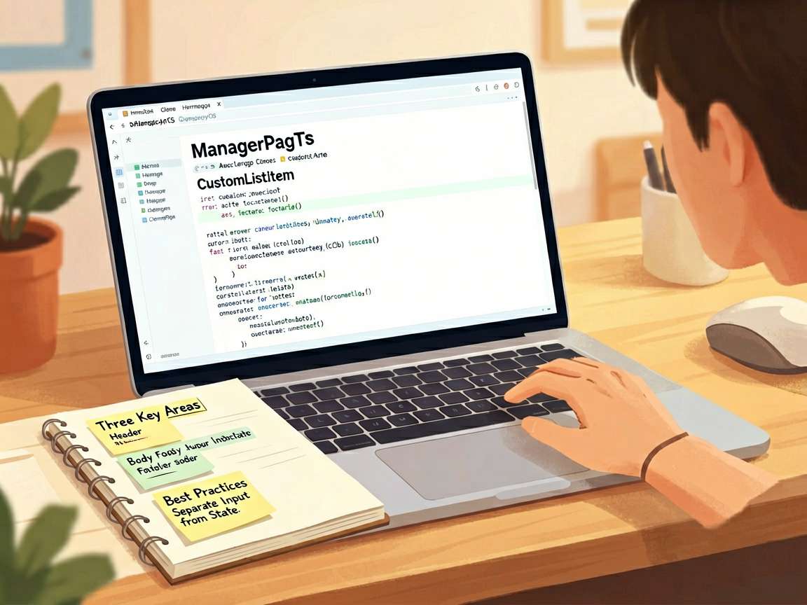 A warm-toned illustration of a developer's workspa