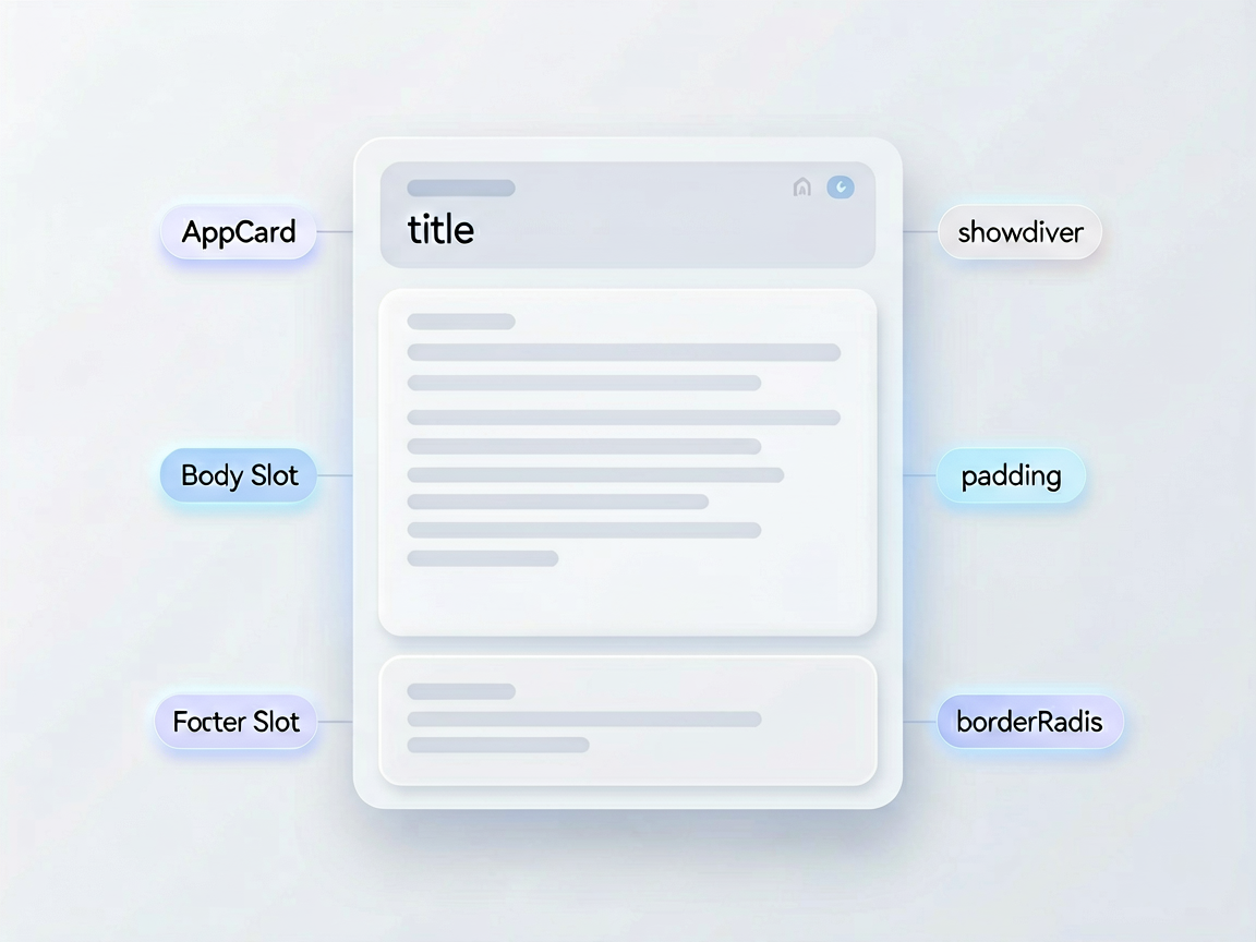 An architectural breakdown of the 'AppCard' compos