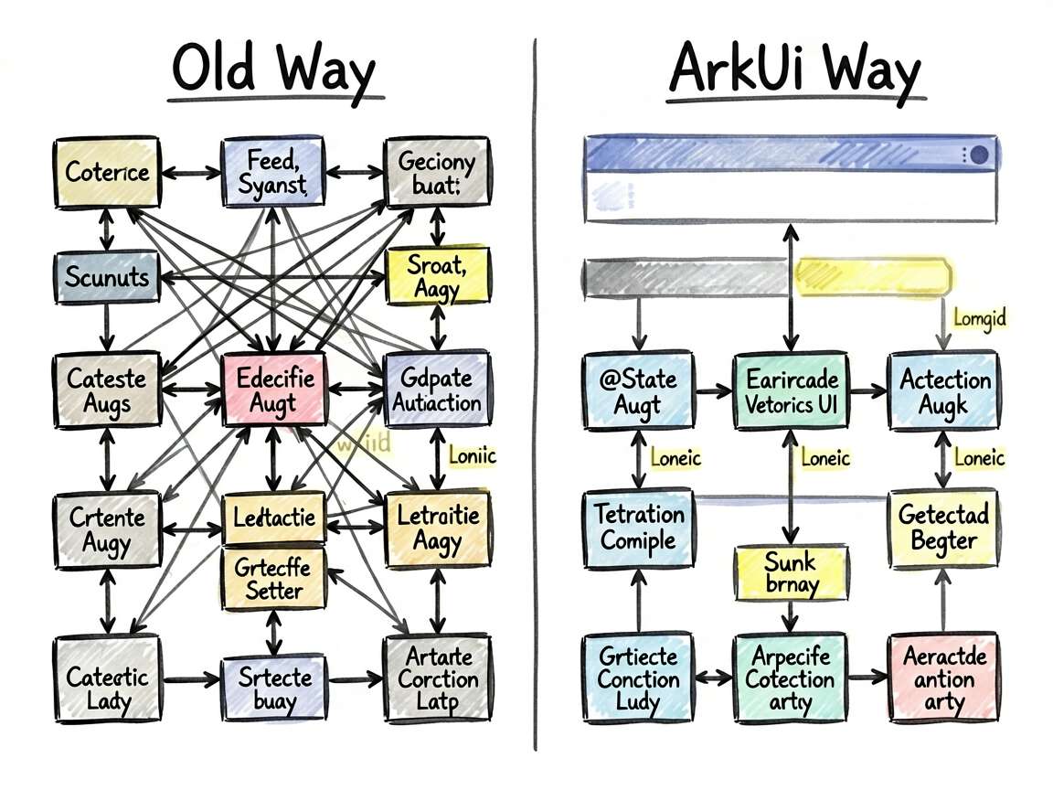 Sketch-notes style comparison diagram showing the