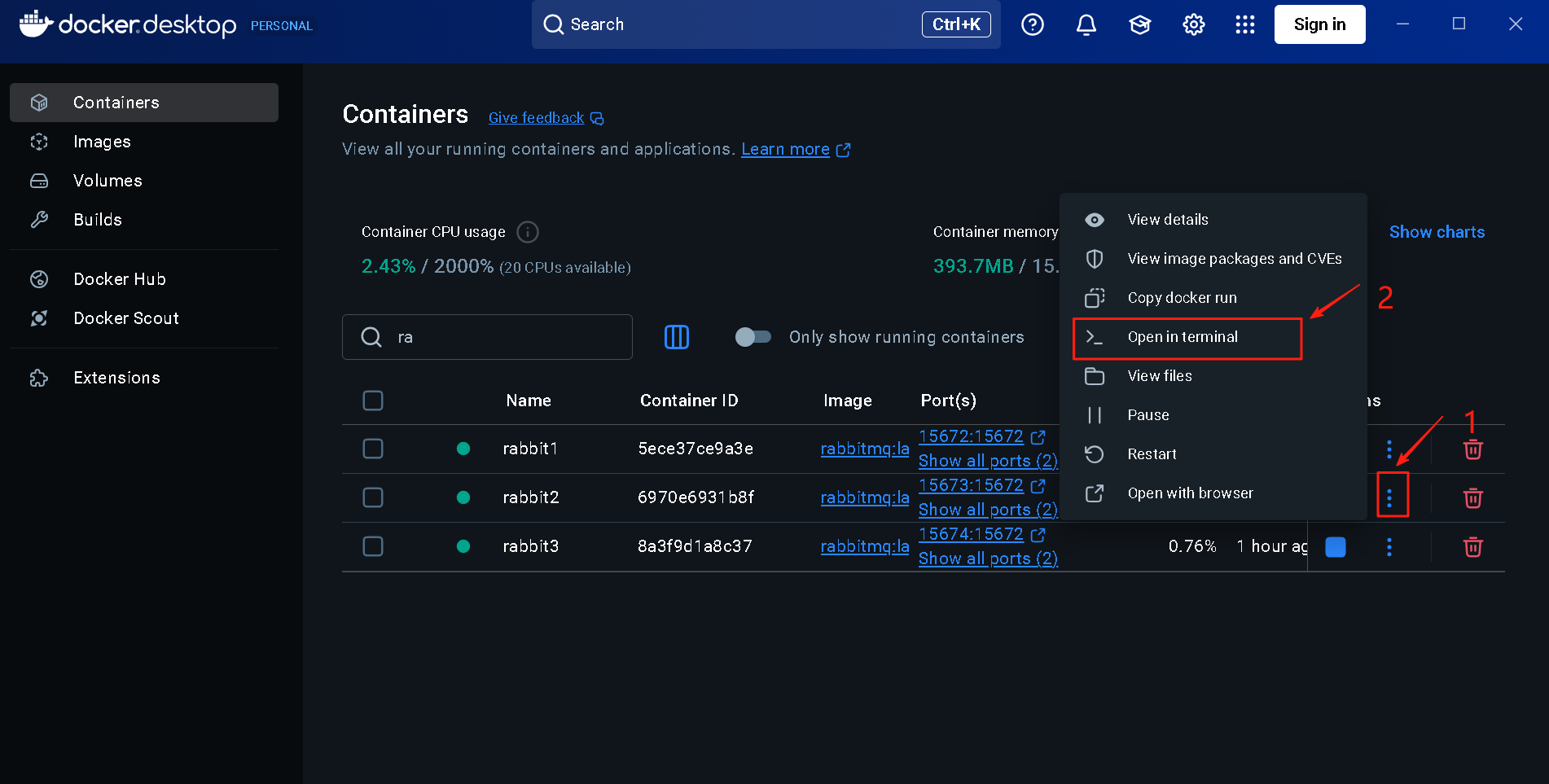 Docker Desktop里搭建RabbitMq 4.1.3集群的保姆级教程 _docker desktop mq