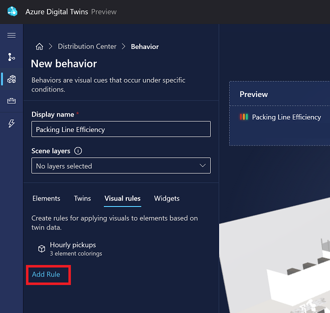 在 3D 场景工作室中添加第二条规则的屏幕截图。