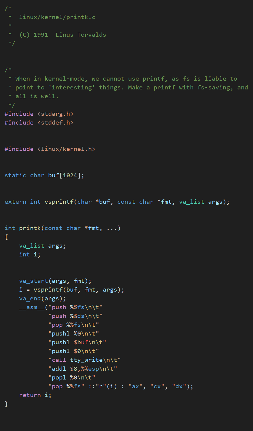 kernel/printk.c源码