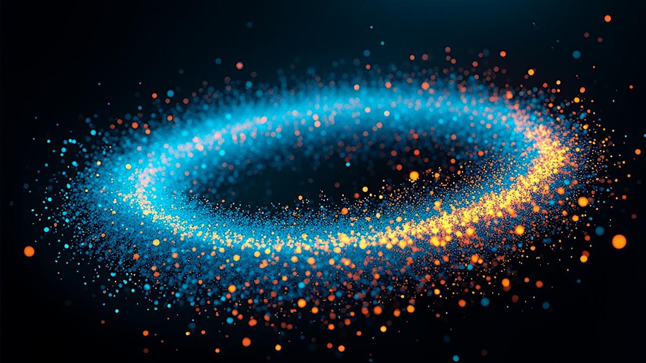 Abstract digital connection imagery: flowing cyan 