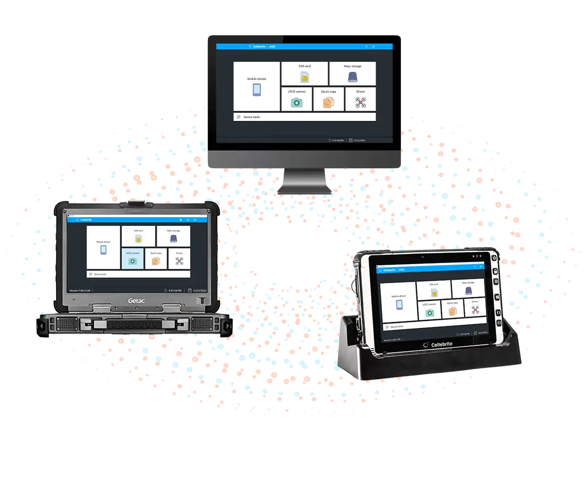 ufed - featured 3 Access critical digital evidence lawfully from feature and smartphones, drones, SIM cards, SD cards, GPS devices, and more.
