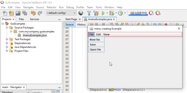 Creating JMenu in java using Netbeans with Examples-CSDN博客