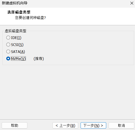 虚拟磁盘类型选择