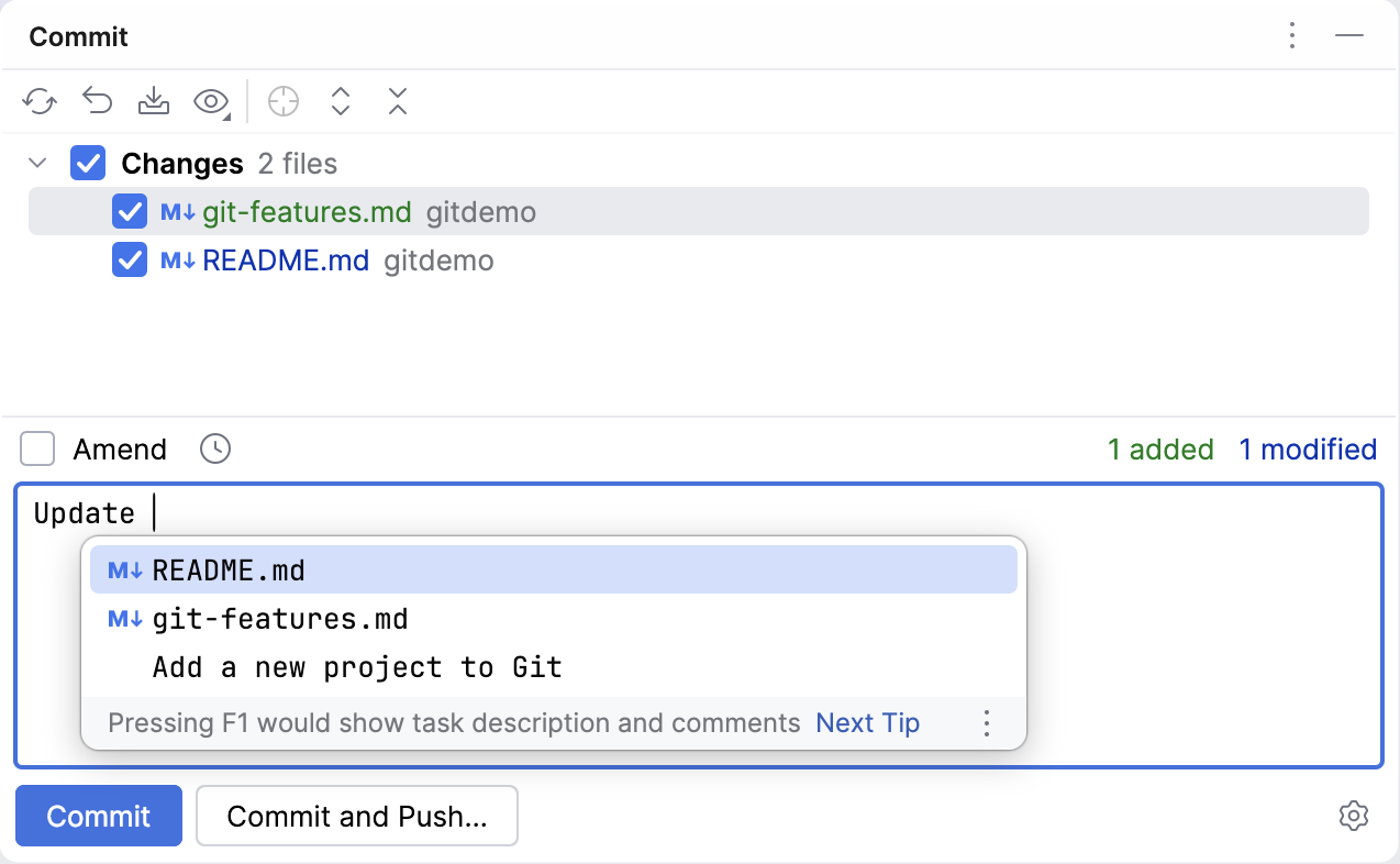 Commit 消息自动补全