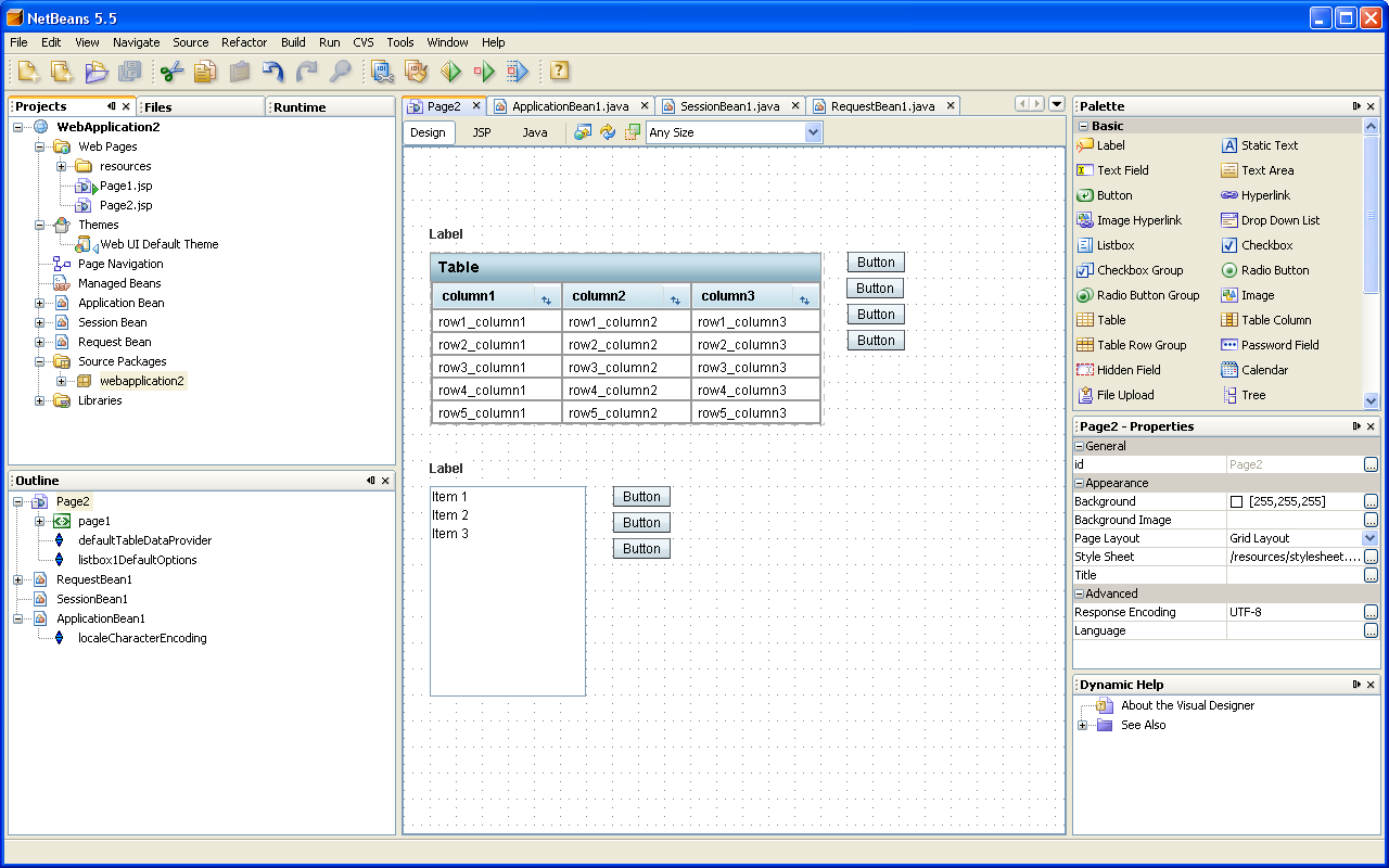 Screenshots of the NetBeans IDE in action