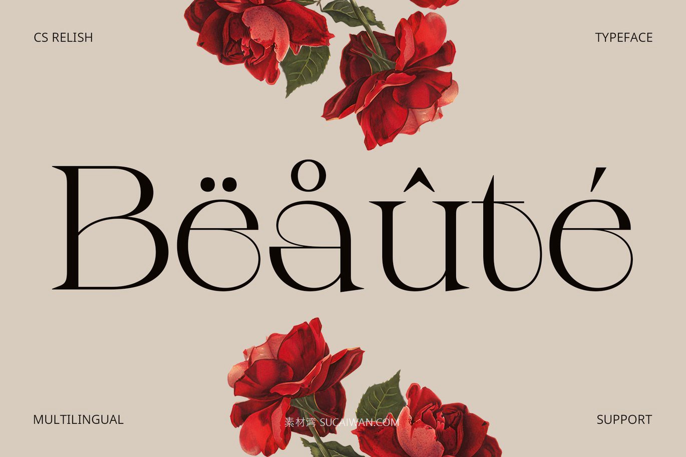现代优雅品牌杂志包装徽标设计衬线英文字体安装包 Relish – Aesthetic Font , sucaiwan.com