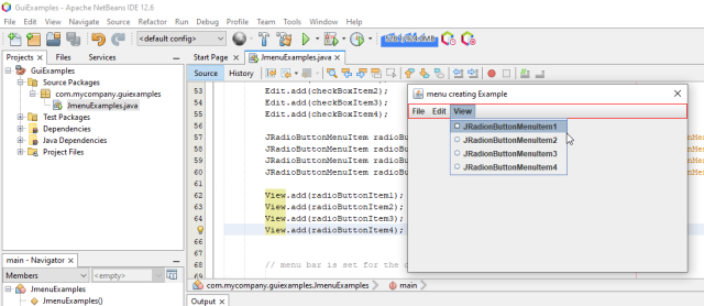 Creating JMenu in java using Netbeans with Examples-CSDN博客