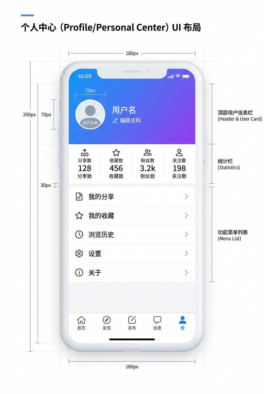 个人中心页面布局图