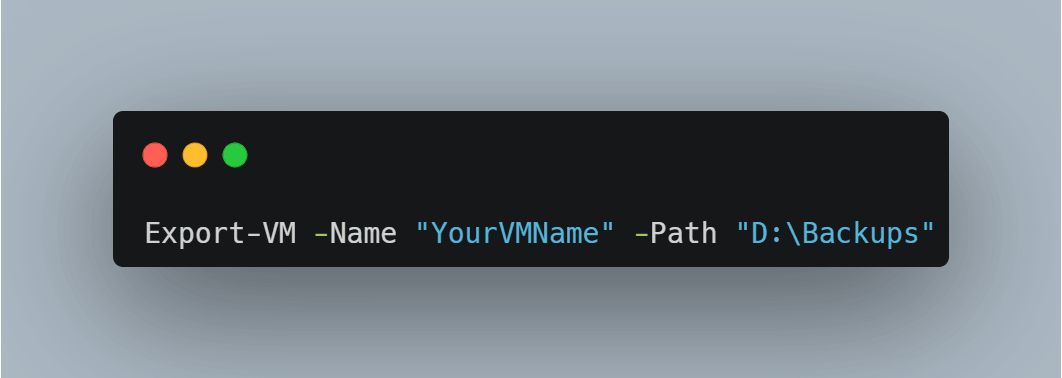 powershell使用export vm命令备份单个hyper v vm