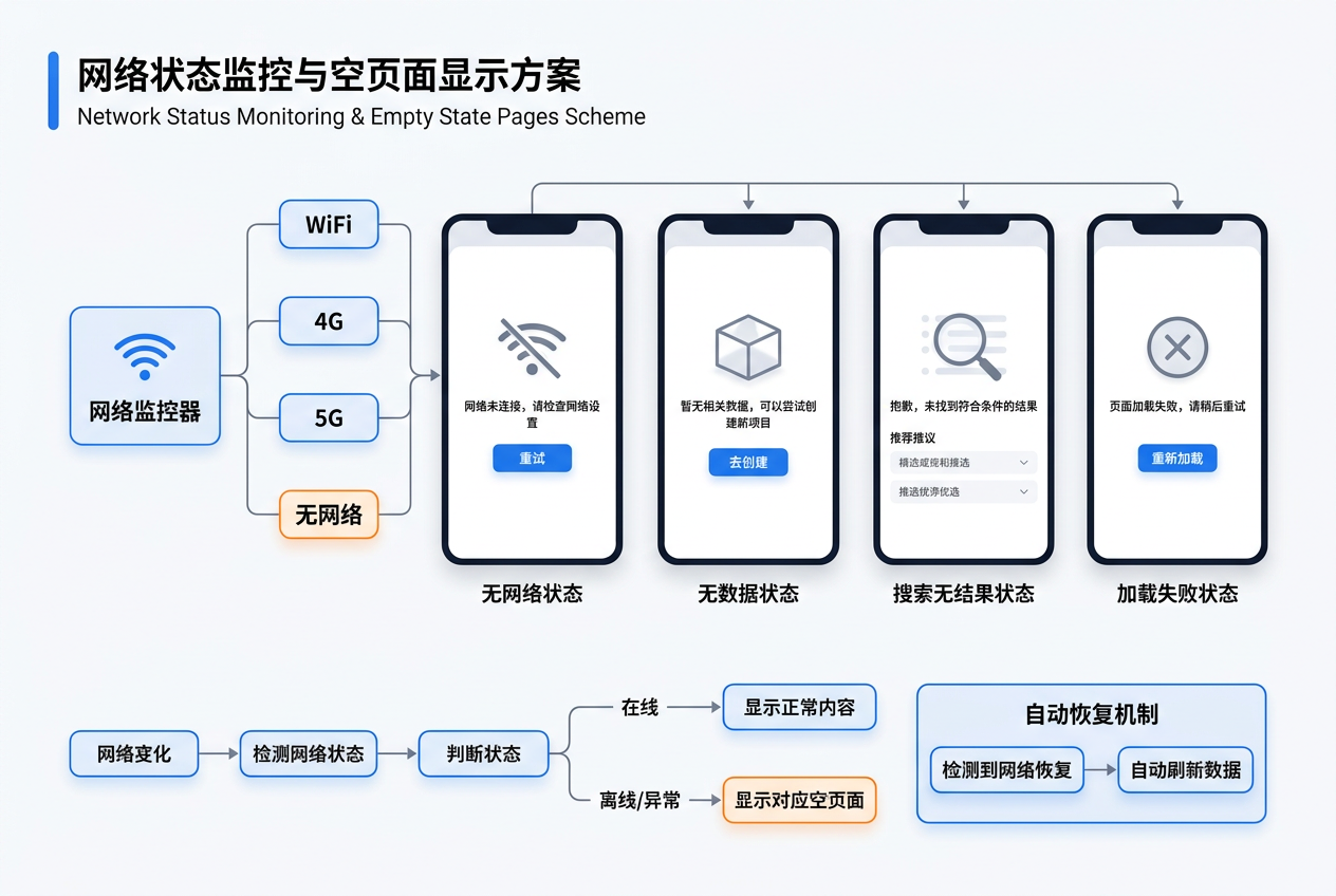 网络状态监听与空页面