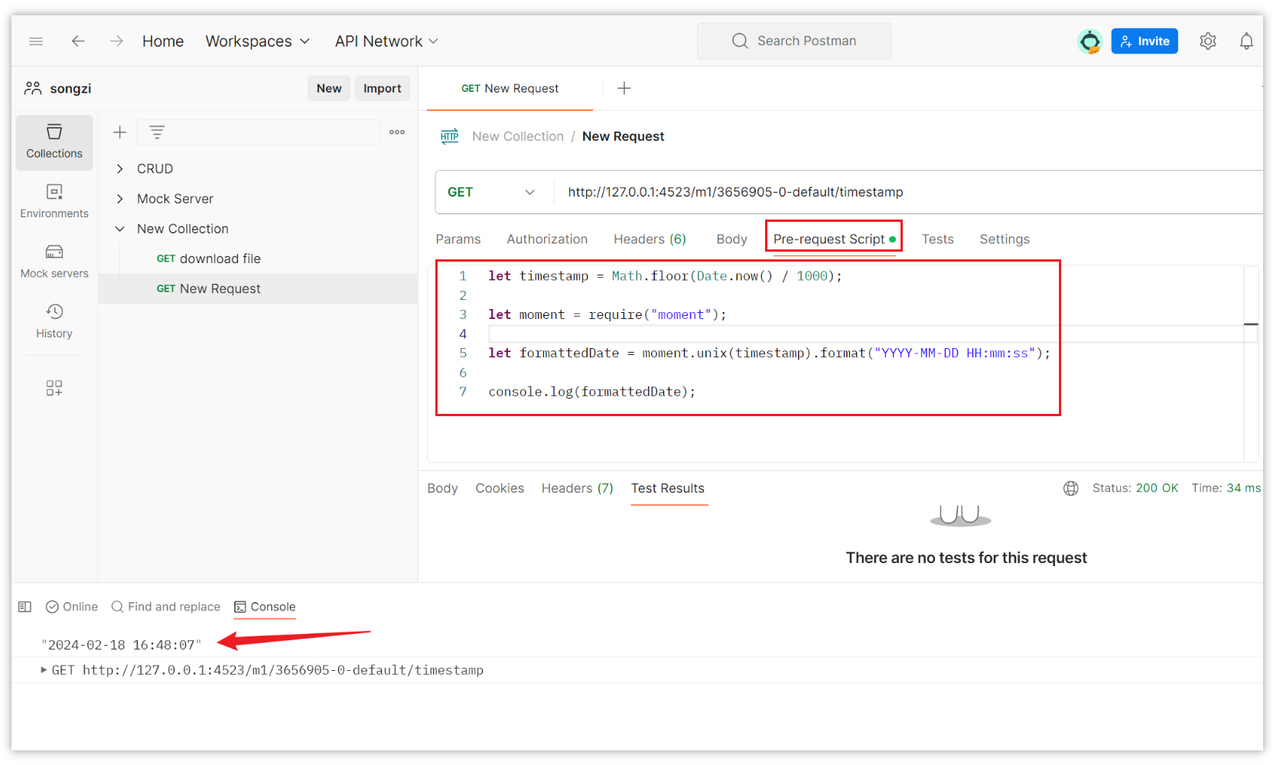 Postman 转换时间戳