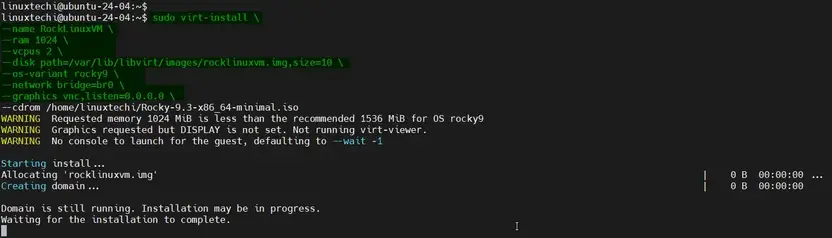 Create KVM VM from Command Line Using Virt-Install