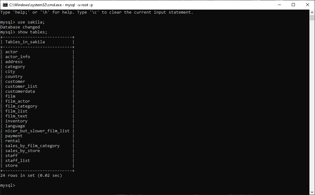Content of database which is restored