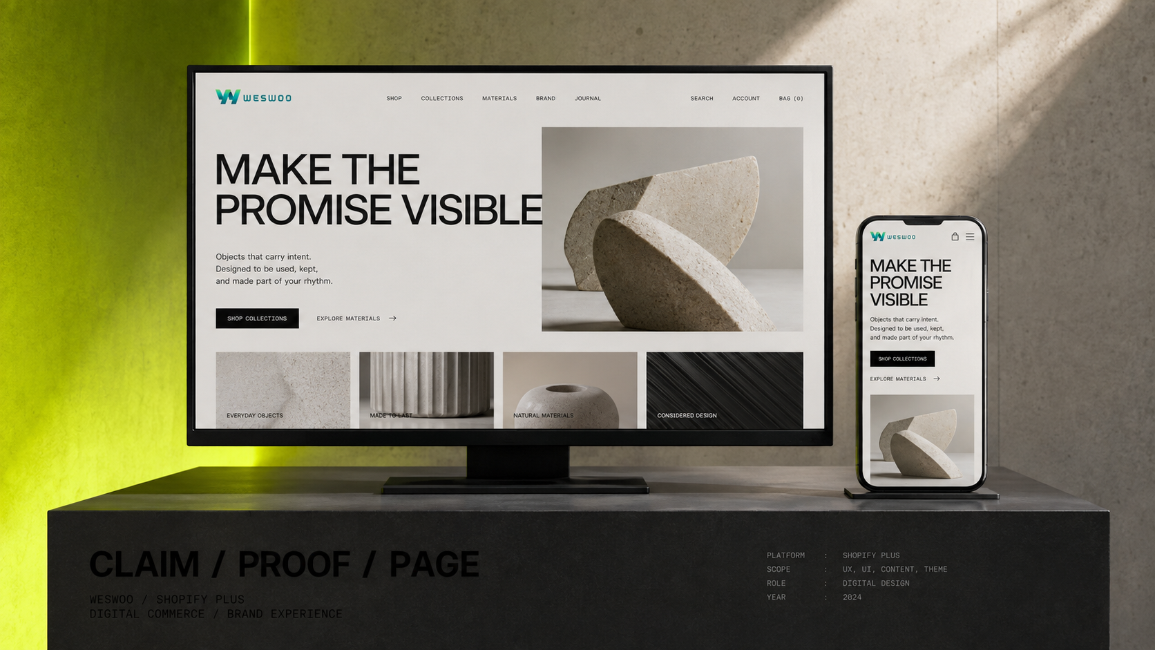 Make the promise visible across desktop and mobile