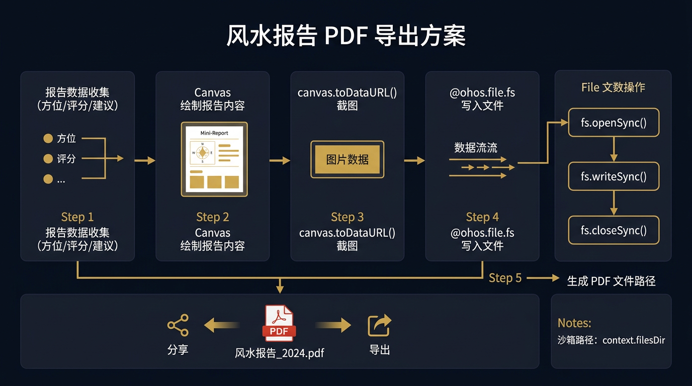 风水报告PDF导出方案