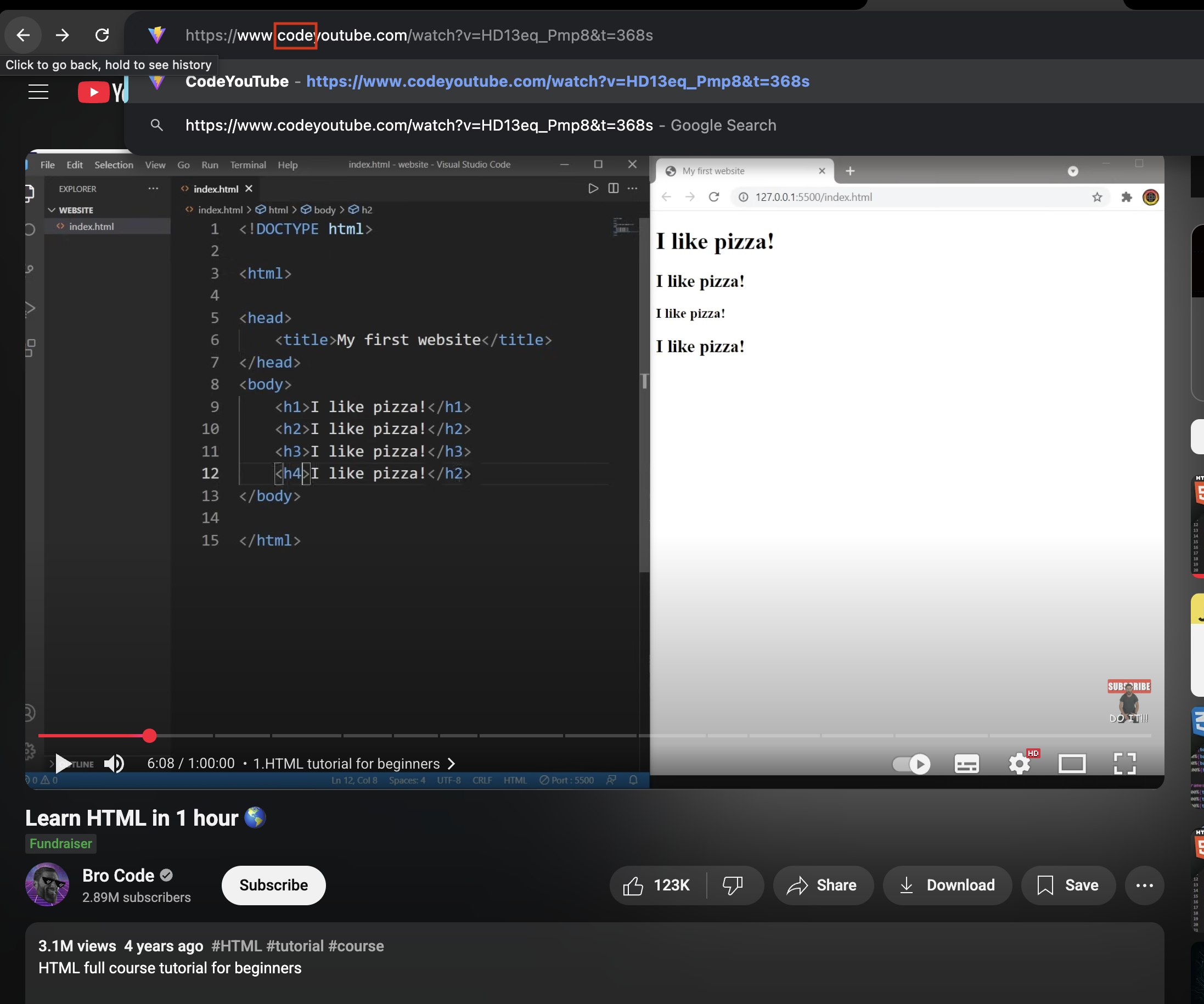 Code Youtube
