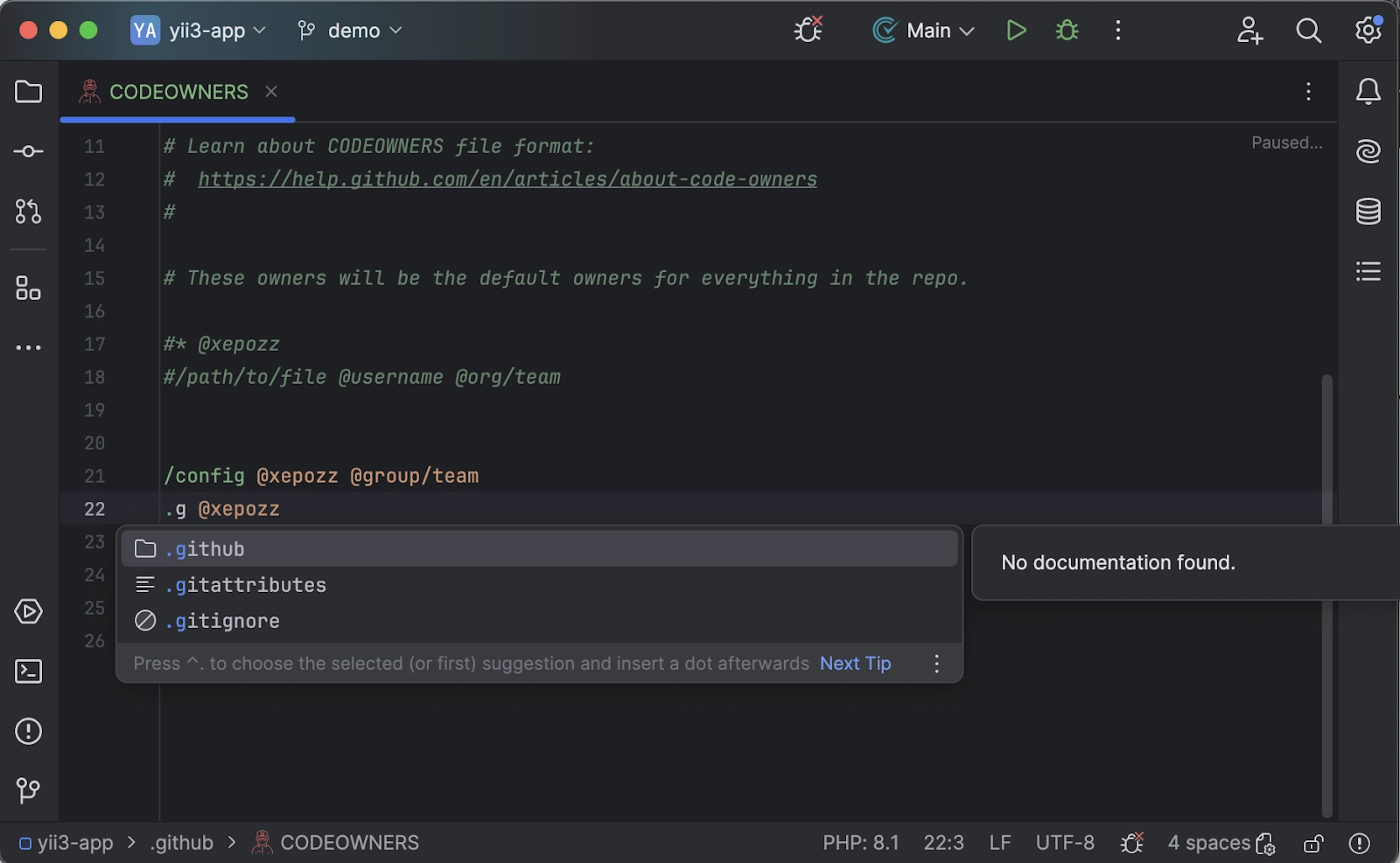 你可能不知道的 PhpStorm 插件 - Git Codeowners plugin
