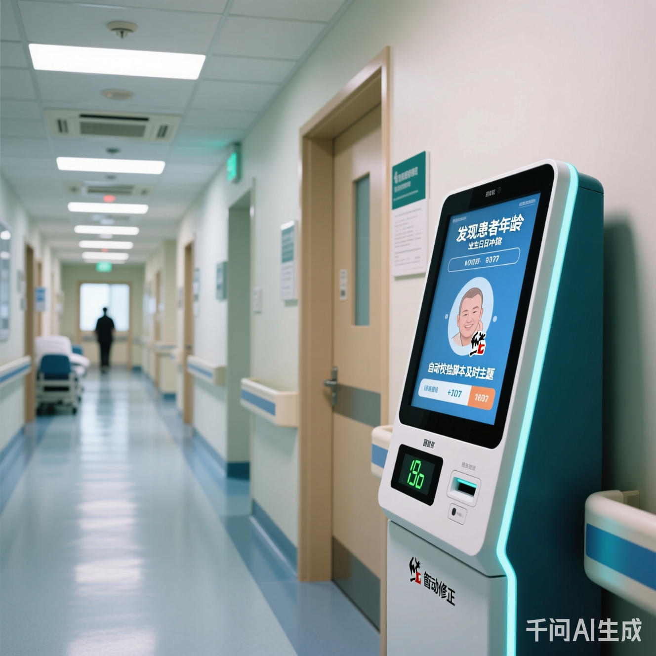 医院走廊的智能终端机