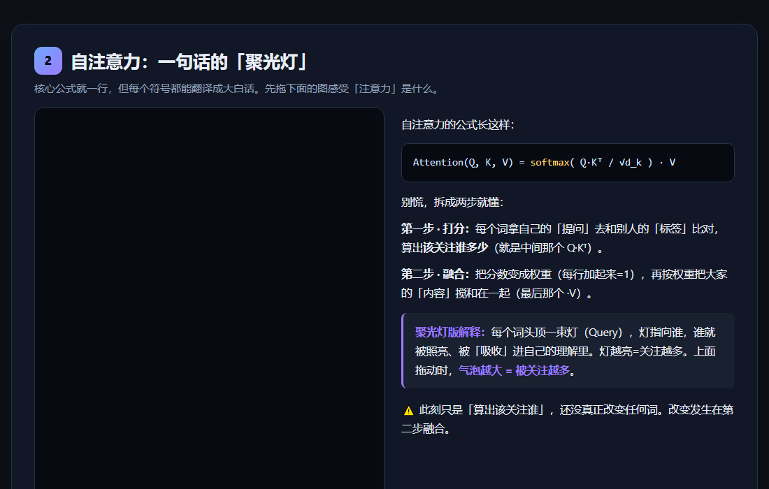 聚光灯注意力交互演示