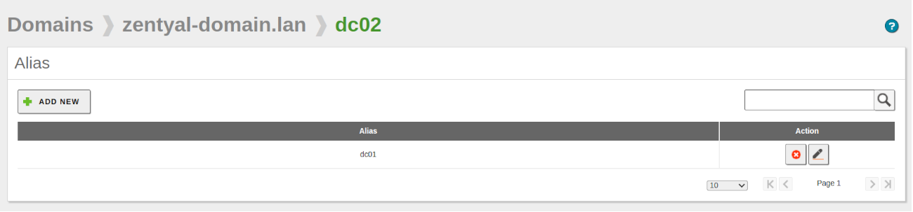 Creating alias to dc01