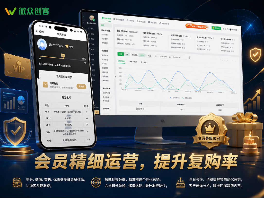 零售门店微商城线上线下一体化运营场景示意图