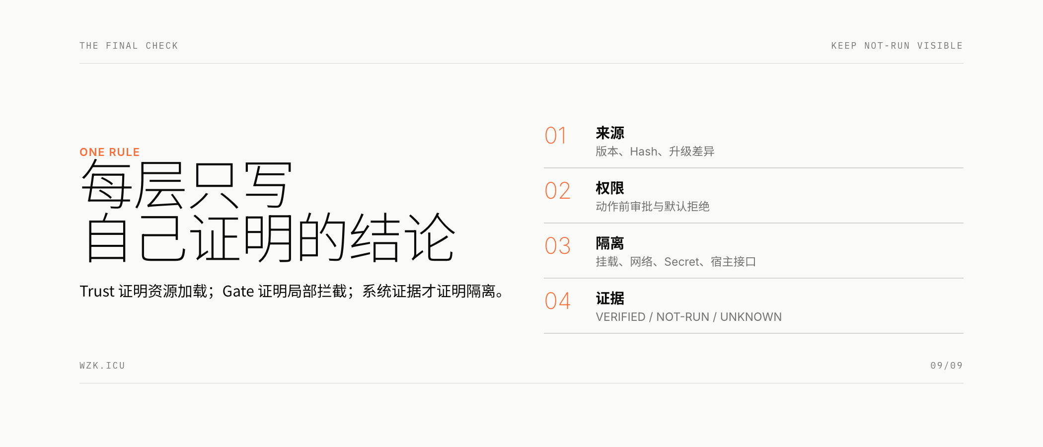 每层只写自己证明的结论